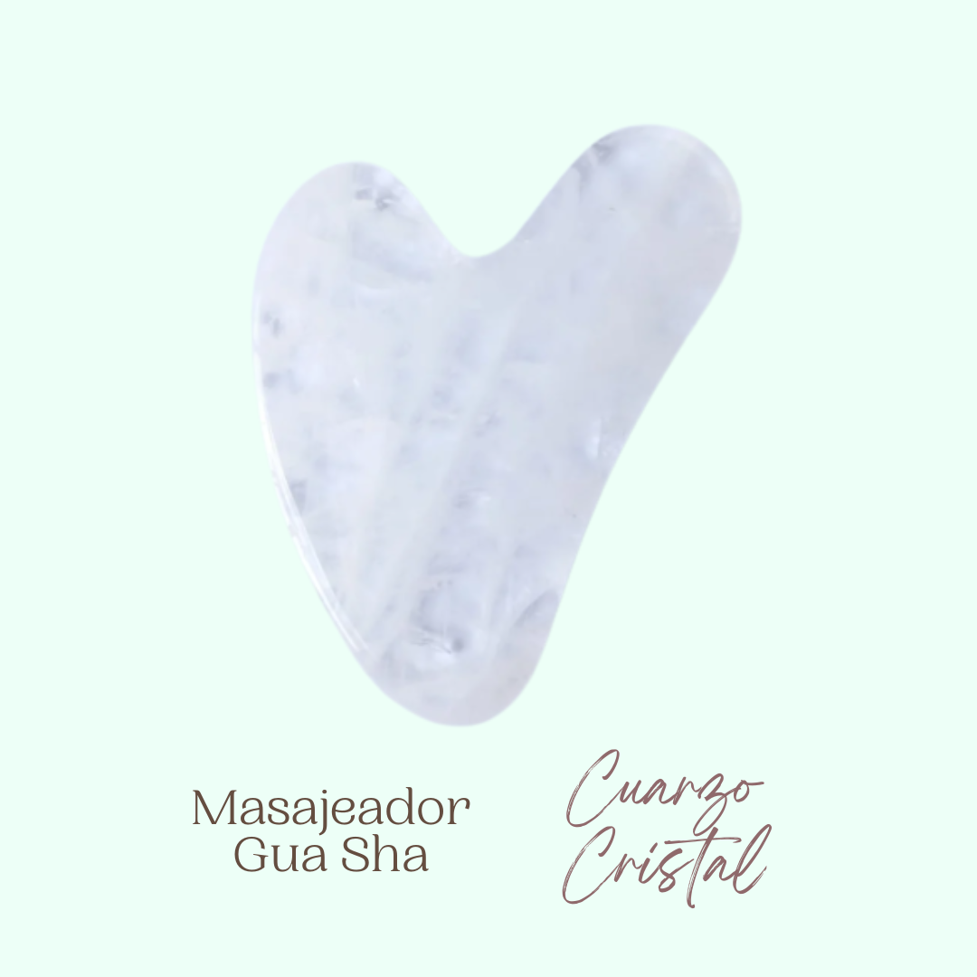 Masajeador Gua Sha Cuarzo Cristal