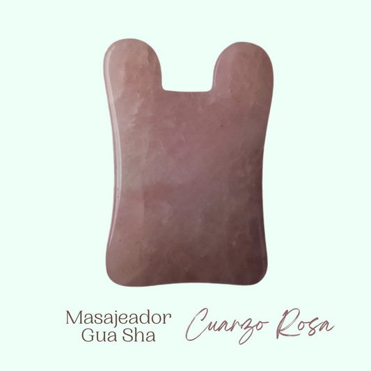 Masajeador Gua Sha Cuarzo Rosa