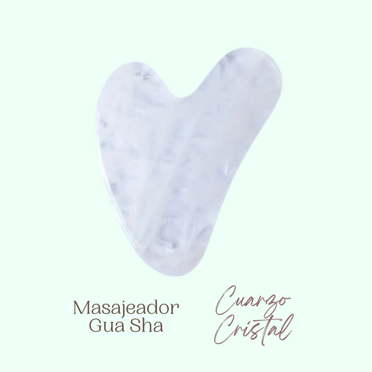 Masajeador Gua Sha Cuarzo Cristal